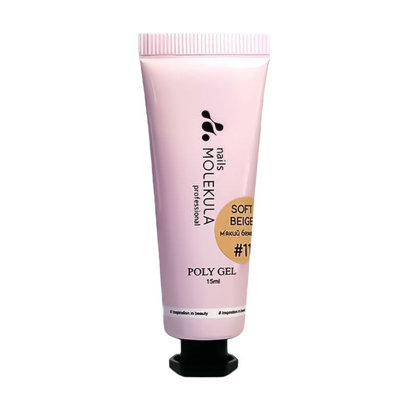 Полігель для нігтів Nails Molekula Professional Poly Gel 11 Soft Beige, 15 мл